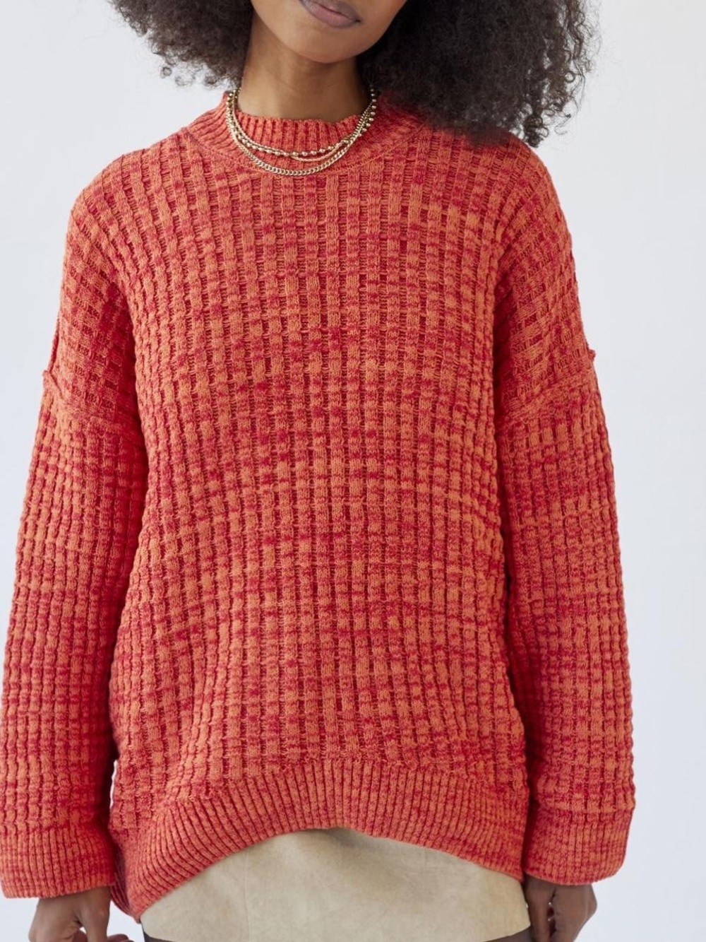 BDG Urban Outfitters Cozy Women's Textured Knit Sweater - Orange
